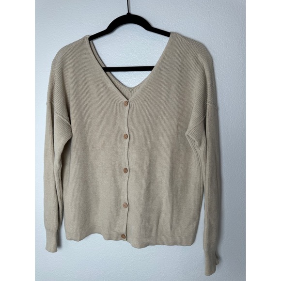 Pink Rose tan sweater, size small - Picture 2 of 5